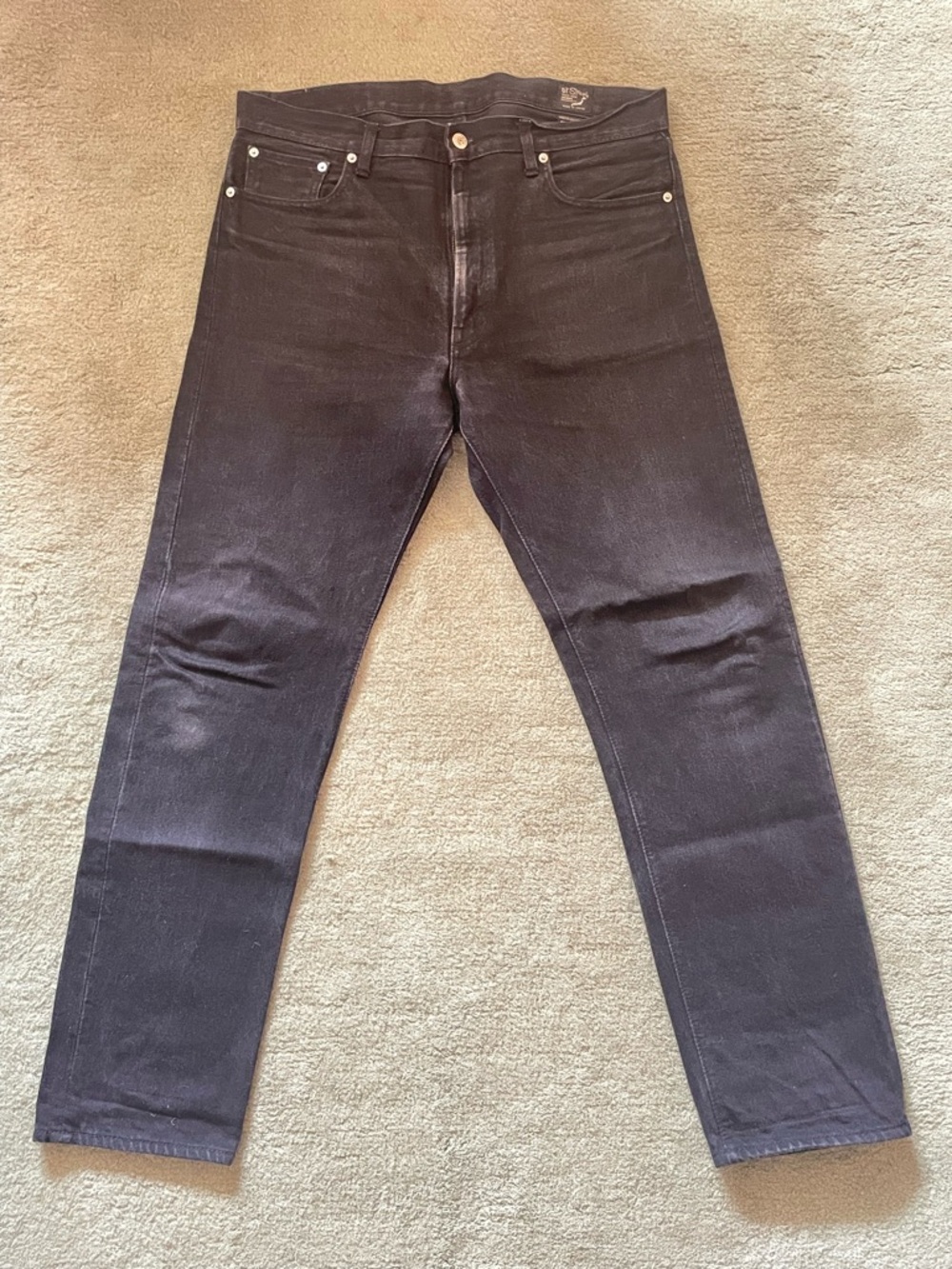 Orslow Men's Black Slim Straight Jeans